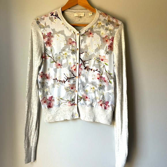 Ted Baker Women's Jaynii Oriental Blossom Cardigan size 2 ( size 6 in US) - Picture 1 of 6